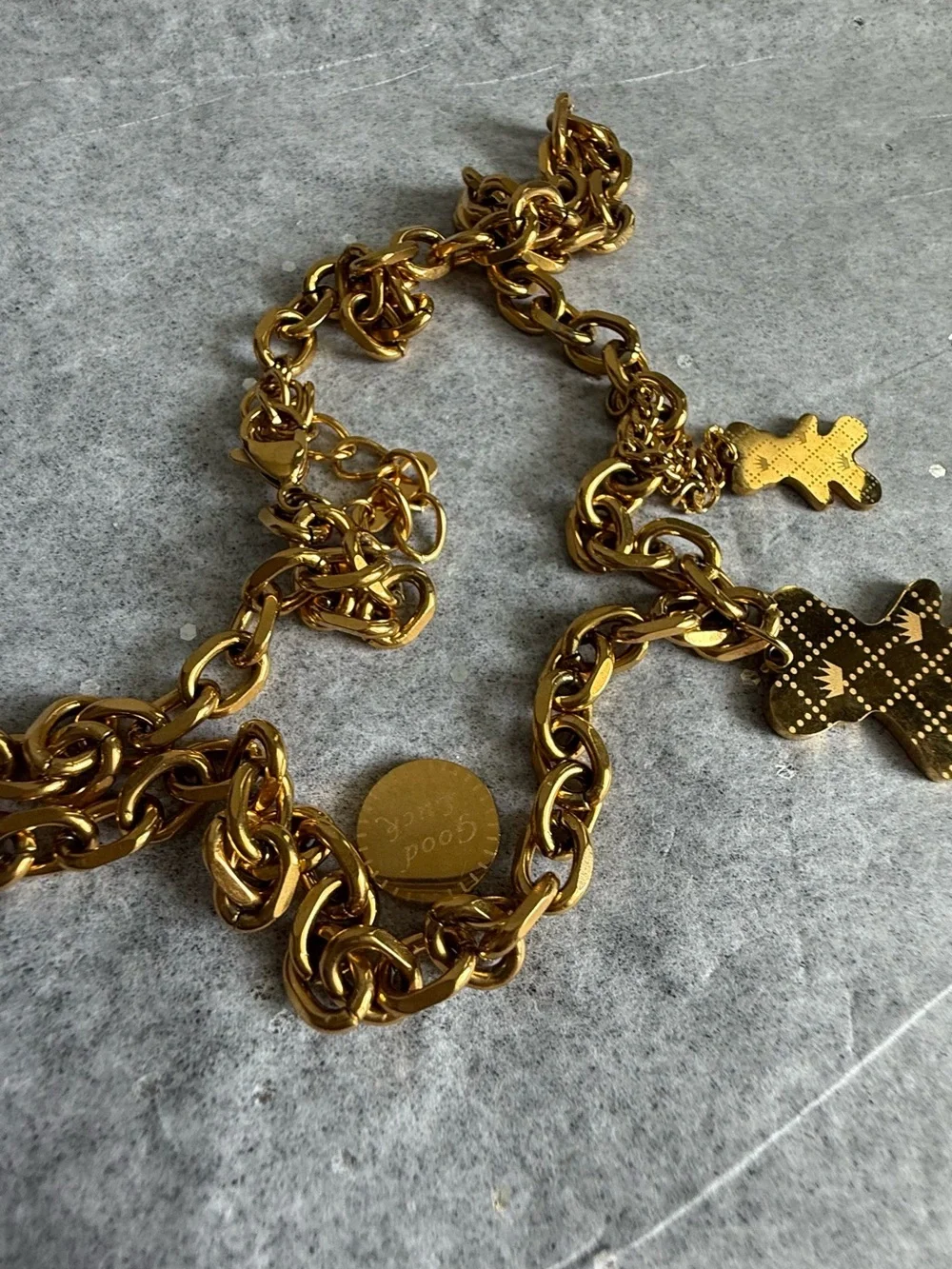 18k gold plated Teddy Pendant Chain Necklace - Women Jewelry